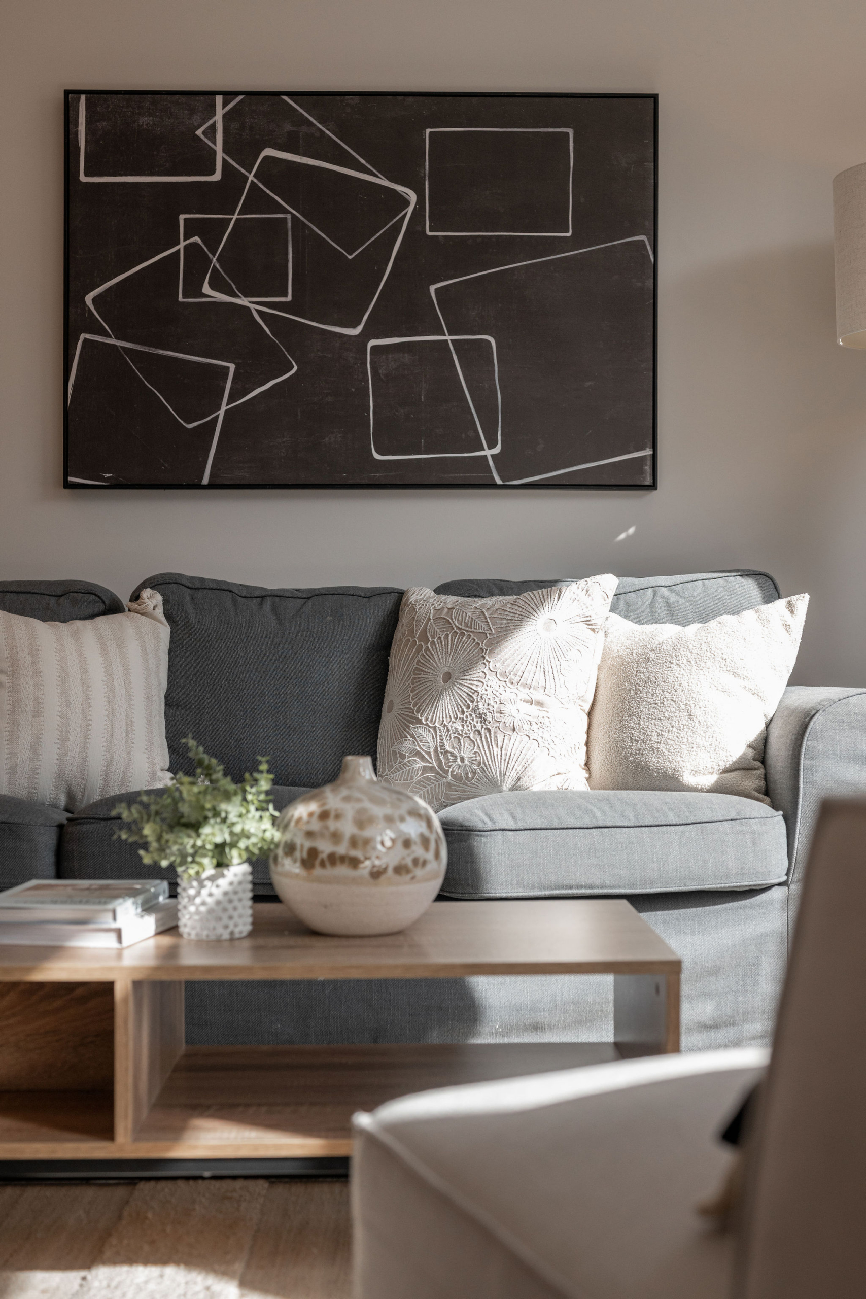 Professionally staged living room in an Ottawa home