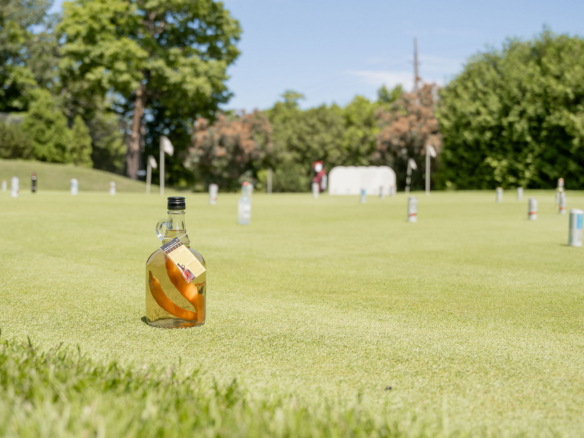 Bottle game set up on the golf course during the West Classic Cup