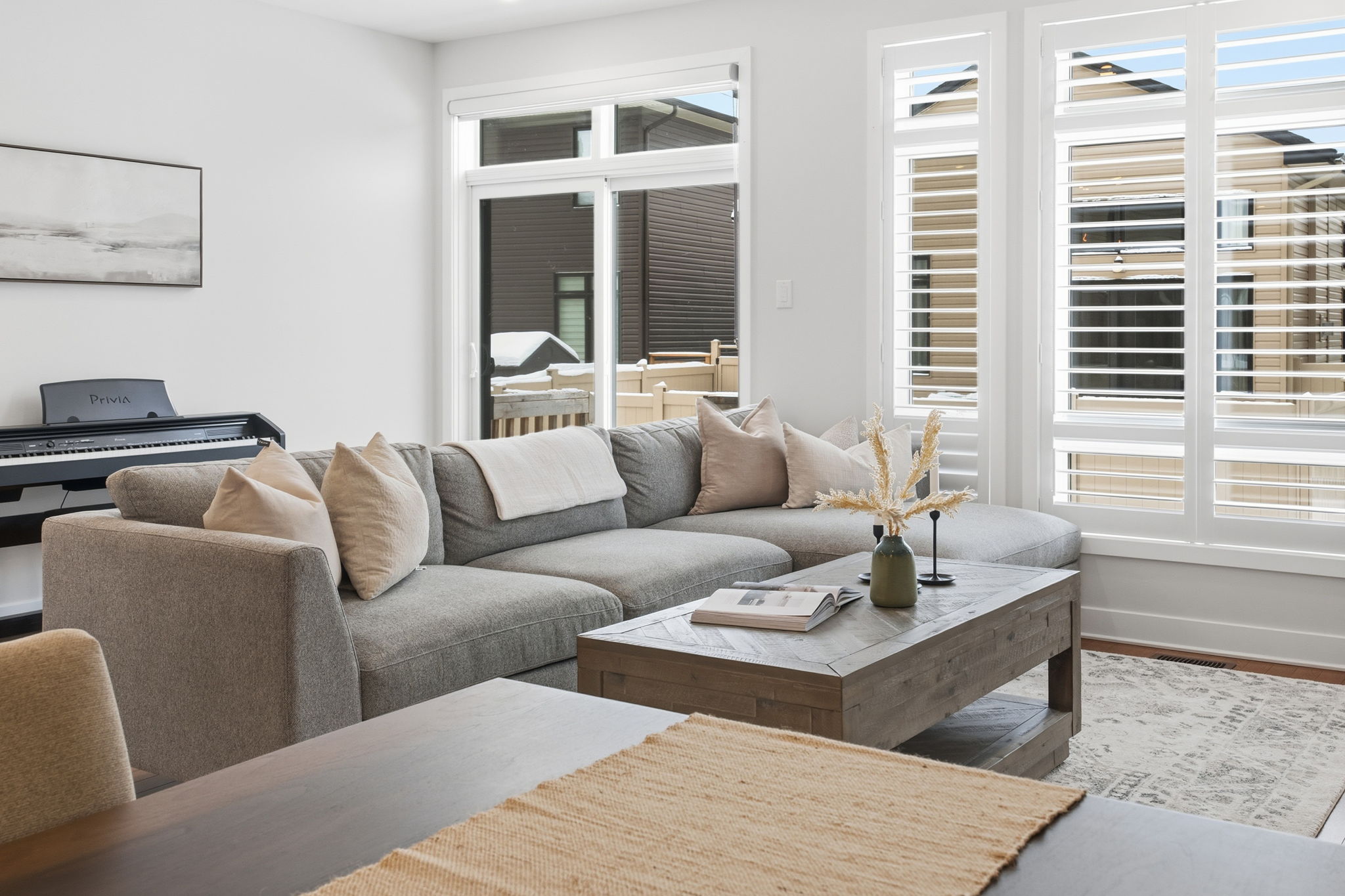 Living room staged by The West Team in Ottawa